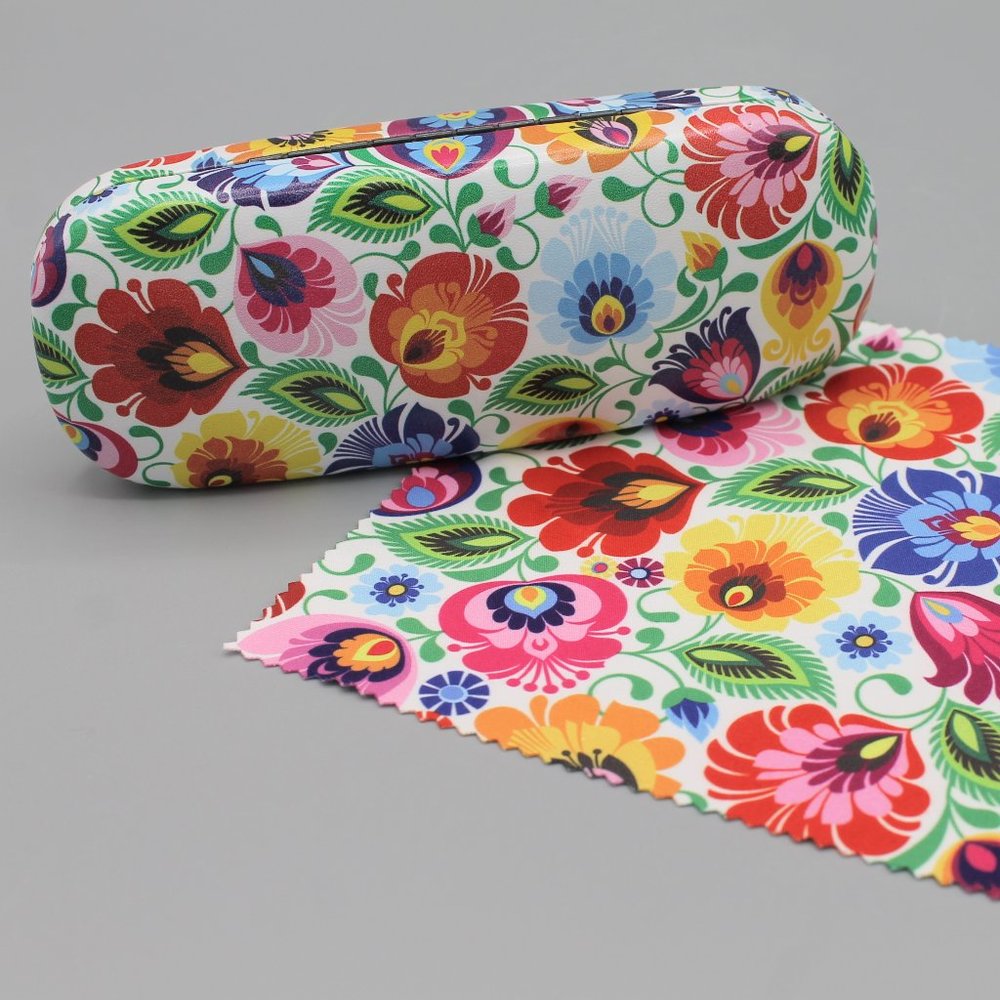 Eyeglasses case cover hard folklore design new - Picture 1 of 8